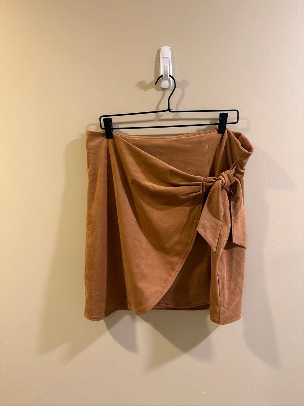 LOFT Rust-Tone Wrap Mini Skirt with Side Tie